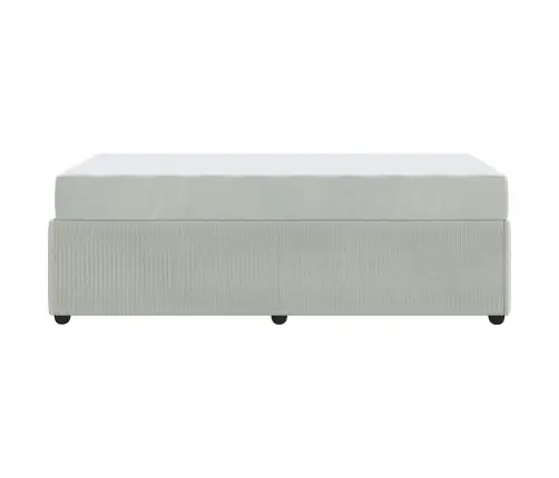 Voodi Raam Madratsiga Helehall 90 X 190 Cm Kangas