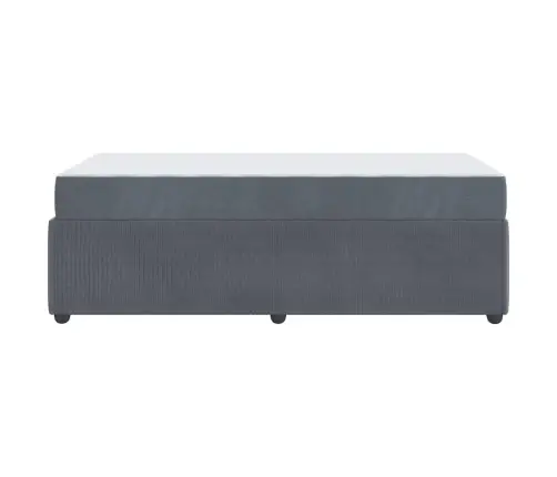 Gultas Rāmis Ar Matraci Tumši Pelēka 90 X 190 Cm Samts Vidaxl