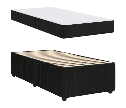 Lovos Rėmas Su Čiužiniu Juoda 90 X 190 Cm Audinys