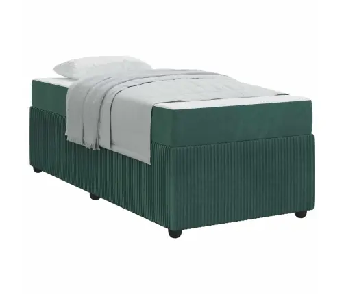 Gultas Rāmis Ar Matraci Cits Tumši Zaļa 90 X 190 Cm Samts Vidaxl