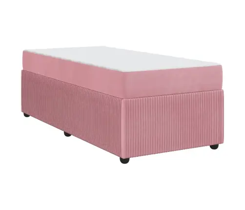 Gultas Rāmis Ar Matraci Rozā 90 X 190 Cm Audums Vidaxl