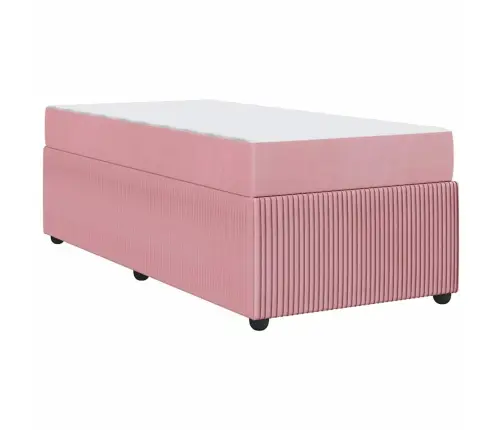 Gultas Rāmis Ar Matraci Rozā 90 X 190 Cm Audums Vidaxl