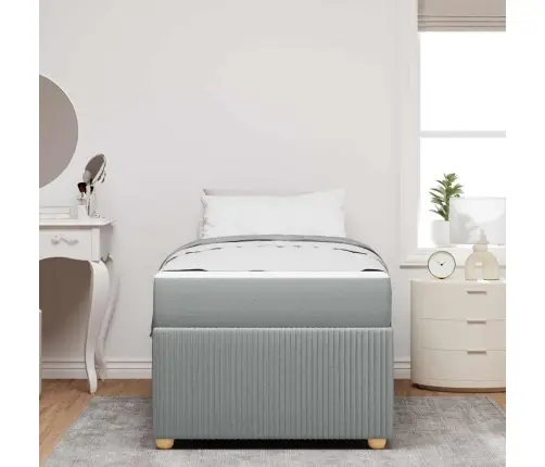 Lovos Rėmas Su Čiužiniu Šviesiai Pilka 90 X 200 Cm Audinys