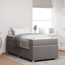 Gultas Rāmis Ar Matraci Pelēkbrūna 90 X 200 Cm Audums Vidaxl