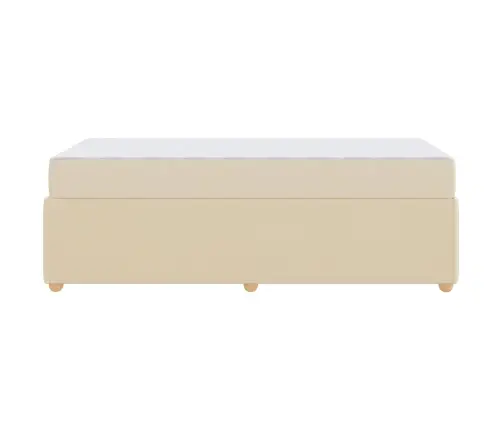 Voodi Raam Madratsiga Cream 90 X 200 Cm Kangas