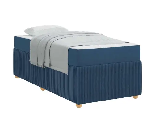 Gultas Rāmis Cits Zila 90 X 200 Cm Audums Vidaxl