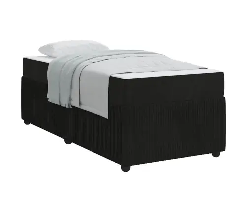 Voodiraam Madratsiga Madratsiga Must 90 X 200 Cm Samet