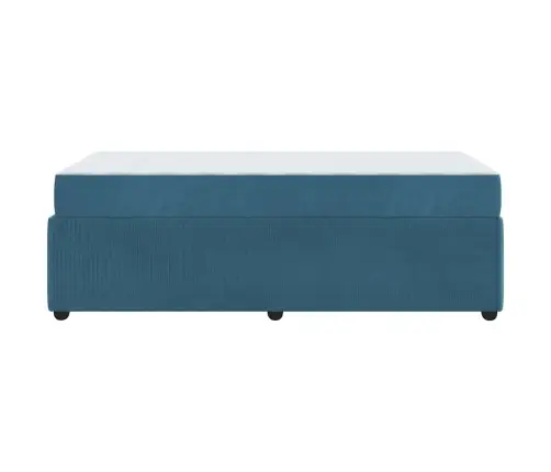 Gultas Rāmis Ar Matraci Zila 90 X 200 Cm Audums Vidaxl