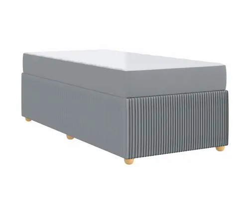 Gultas Rāmis Cits Gaiši Pelēka 100 X 200 Cm Audums Vidaxl