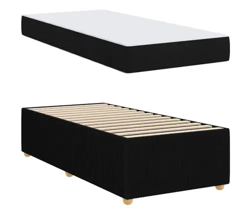 Lovos Rėmas Su Čiužiniu Juoda 100 X 200 Cm Audinys