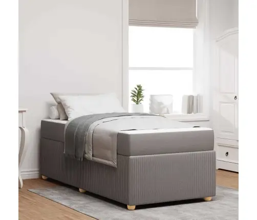 Gultas Rāmis Ar Matraci Pelēkbrūna 100 X 200 Cm Audums Vidaxl