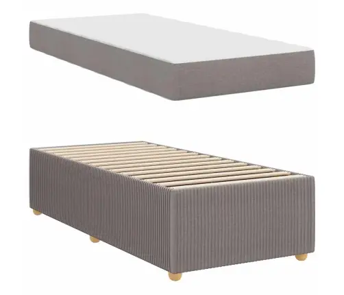 Gultas Rāmis Ar Matraci Pelēkbrūna 100 X 200 Cm Audums Vidaxl