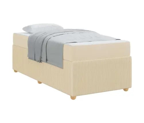 Gultas Rāmis Cits Krēmkrāsa 100 X 200 Cm Audums Vidaxl