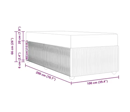 Lovos Rėmas Su Čiužiniu Šviesiai Pilka 100 X 200 Cm Audinys