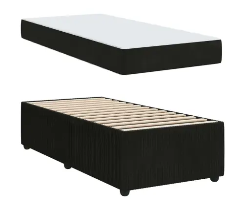 Gultas Rāmis Ar Matraci Cits Melna 100 X 200 Cm Samts Vidaxl
