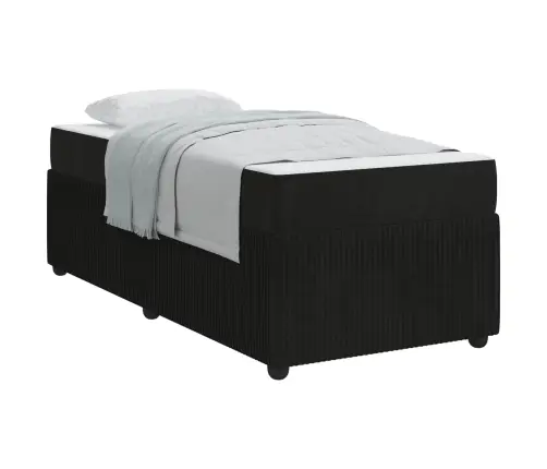 Gultas Rāmis Ar Matraci Cits Melna 100 X 200 Cm Samts Vidaxl