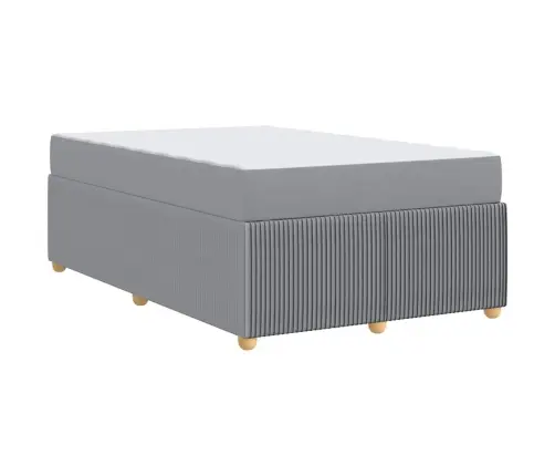 Voodi Raam Madratsiga Helehall 120 X 190 Cm Kangas