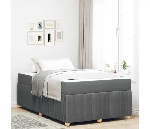 Gultas Rāmis Cits Tumši Pelēka 120 X 190 Cm Audums Vidaxl