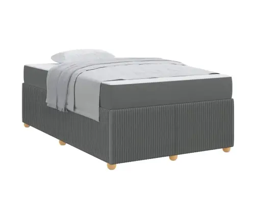 Gultas Rāmis Cits Tumši Pelēka 120 X 190 Cm Audums Vidaxl