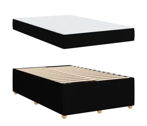 Lovos Rėmas Su Čiužiniu Juoda 120 X 190 Cm Audinys