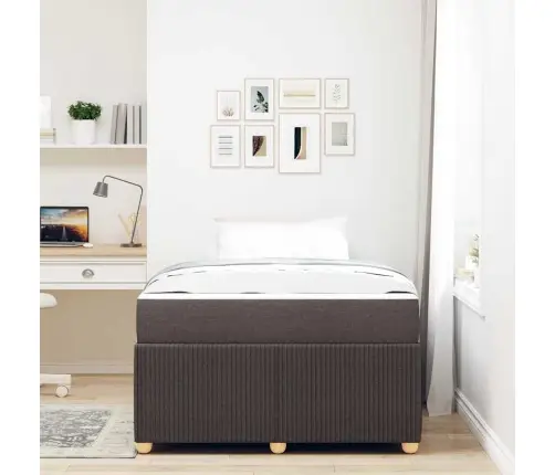 Voodi Raam Madratsiga Tume Pruun 120 X 190 Cm Kangas