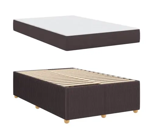 Voodi Raam Madratsiga Tume Pruun 120 X 190 Cm Kangas