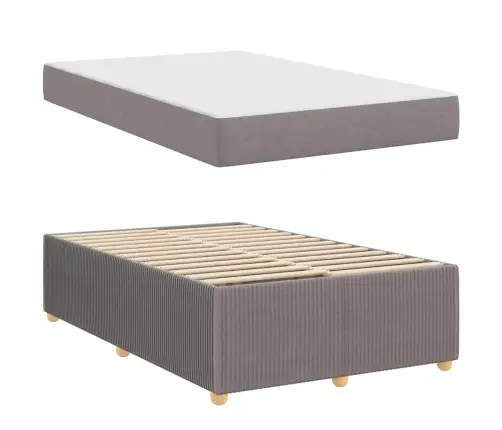 Gultas Rāmis Ar Matraci Pelēkbrūna 120 X 190 Cm Audums Vidaxl