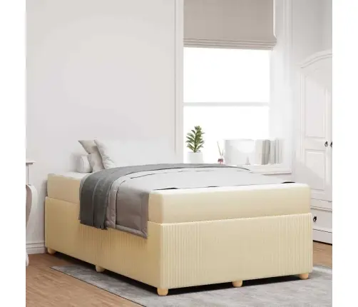 Gultas Rāmis Ar Matraci Krēmkrāsa 120 X 190 Cm Audums Vidaxl