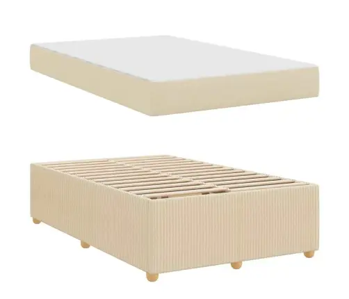 Gultas Rāmis Ar Matraci Krēmkrāsa 120 X 190 Cm Audums Vidaxl