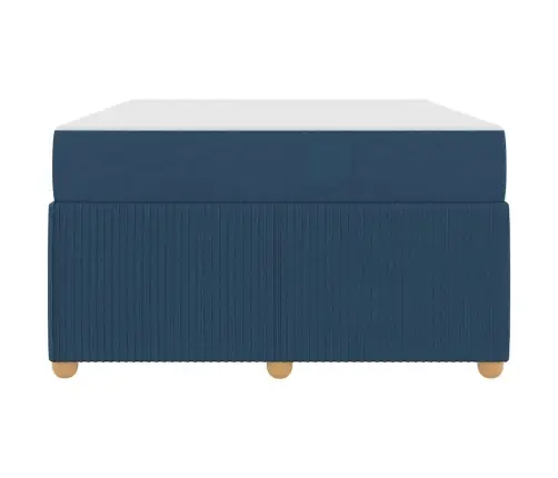 Gultas Rāmis Ar Matraci Ar Matraci Zila 120 X 190 Cm Audums Vidaxl