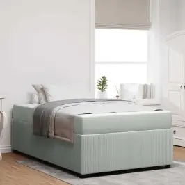 Gultas Rāmis Ar Matraci Gaiši Pelēka 120 X 190 Cm Samts Vidaxl Gultas Rāmis Ar Matraci Gaiši Pelēka 120 X 190 Cm Samts Vidaxl