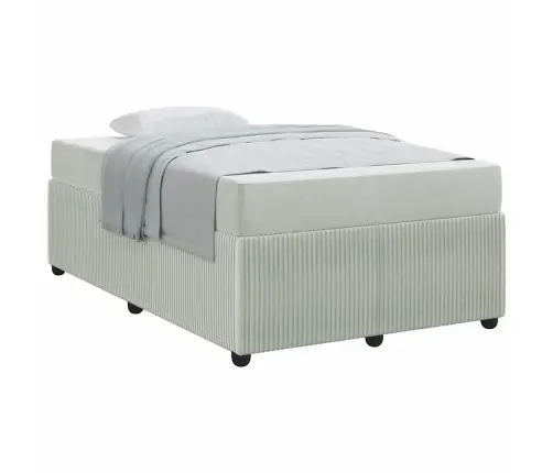 Gultas Rāmis Ar Matraci Gaiši Pelēka 120 X 190 Cm Samts Vidaxl