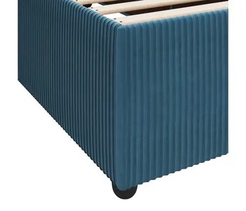 Gultas Rāmis Ar Matraci Zila 120 X 190 Cm Audums Vidaxl