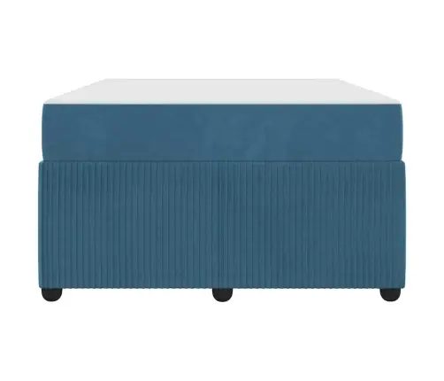 Gultas Rāmis Ar Matraci Zila 120 X 190 Cm Audums Vidaxl