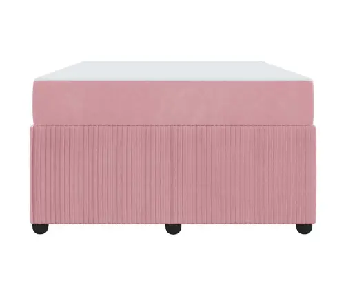 Gultas Rāmis Ar Matraci Rozā 120 X 190 Cm Audums Vidaxl