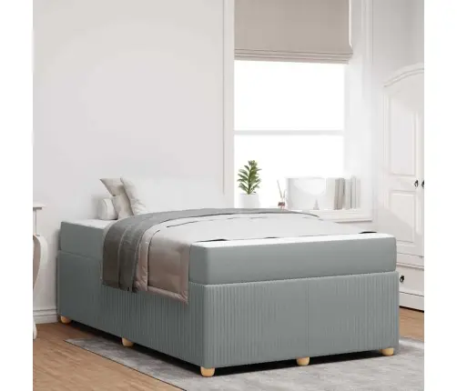 Gultas Rāmis Ar Matraci Gaiši Pelēks 120 X 200 Cm Audums Vidaxl