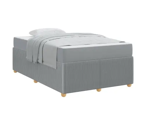 Gultas Rāmis Ar Matraci Gaiši Pelēks 120 X 200 Cm Audums Vidaxl