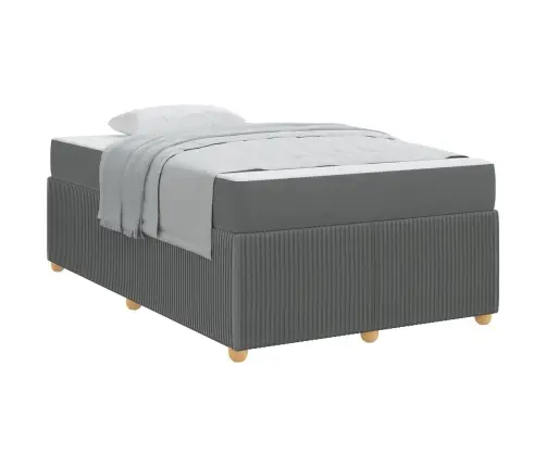 Gultas Rāmis Ar Matraci Tumši Pelēks 120 X 200 Cm Audums Vidaxl