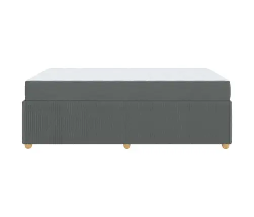 Gultas Rāmis Ar Matraci Tumši Pelēks 120 X 200 Cm Audums Vidaxl