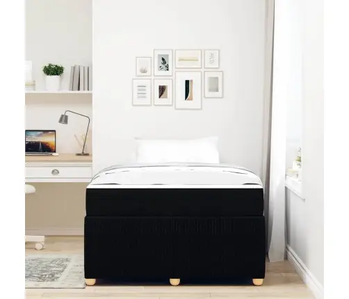 Lovos Rėmas Su Čiužiniu Juoda 120 X 200 Cm Audinys