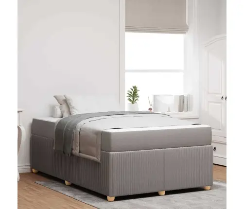 Gultas Rāmis Ar Matraci Pelēkbrūna 120 X 200 Cm Audums Vidaxl