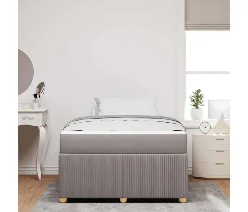 Gultas Rāmis Ar Matraci Pelēkbrūna 120 X 200 Cm Audums Vidaxl