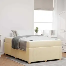 Gultas Rāmis Ar Matraci Krēmkrāsa 120 X 200 Cm Audums Vidaxl