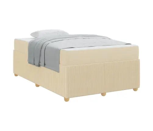 Gultas Rāmis Ar Matraci Krēmkrāsa 120 X 200 Cm Audums Vidaxl