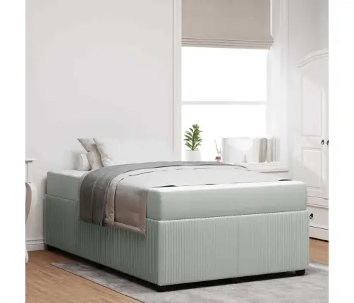 Gultas Rāmis Ar Matraci Gaiši Pelēks 120 X 200 Cm Audums Vidaxl