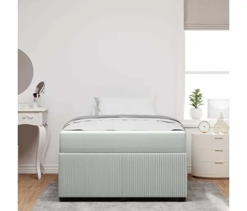 Gultas Rāmis Ar Matraci Gaiši Pelēks 120 X 200 Cm Audums Vidaxl