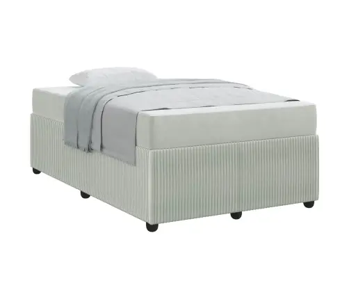 Gultas Rāmis Ar Matraci Gaiši Pelēks 120 X 200 Cm Audums Vidaxl