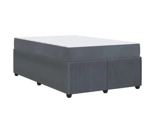 Gultas Rāmis Ar Matraci Tumši Pelēks 120 X 200 Cm Audums Vidaxl