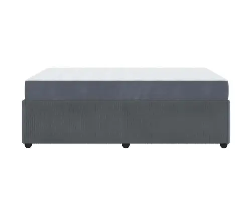 Gultas Rāmis Ar Matraci Tumši Pelēks 120 X 200 Cm Audums Vidaxl