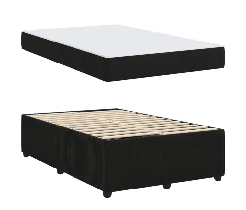 Gultas Rāmis Ar Matraci Melna 120 X 200 Cm Audums Vidaxl